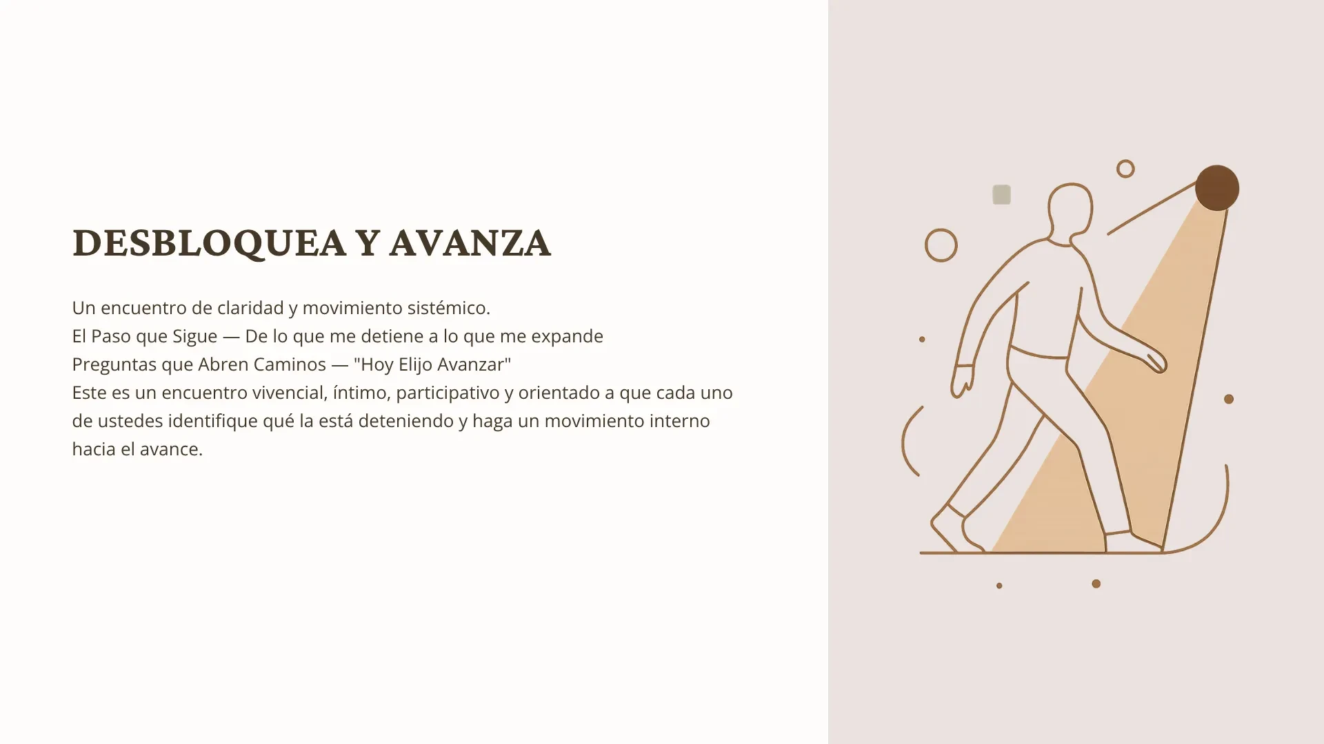 "DESBLOQUEA Y AVANZA" lesson poster