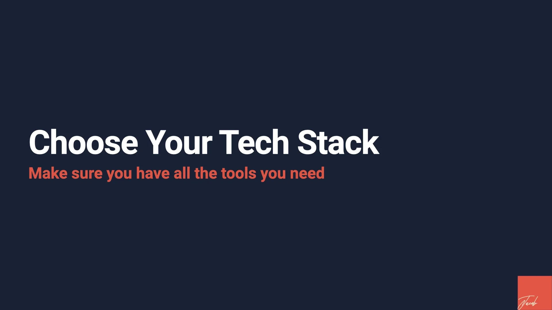 Choose Your Tech Stack lesson poster