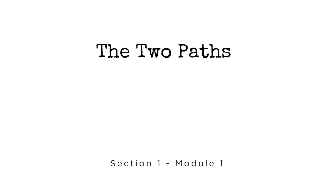 The Two Paths lesson poster