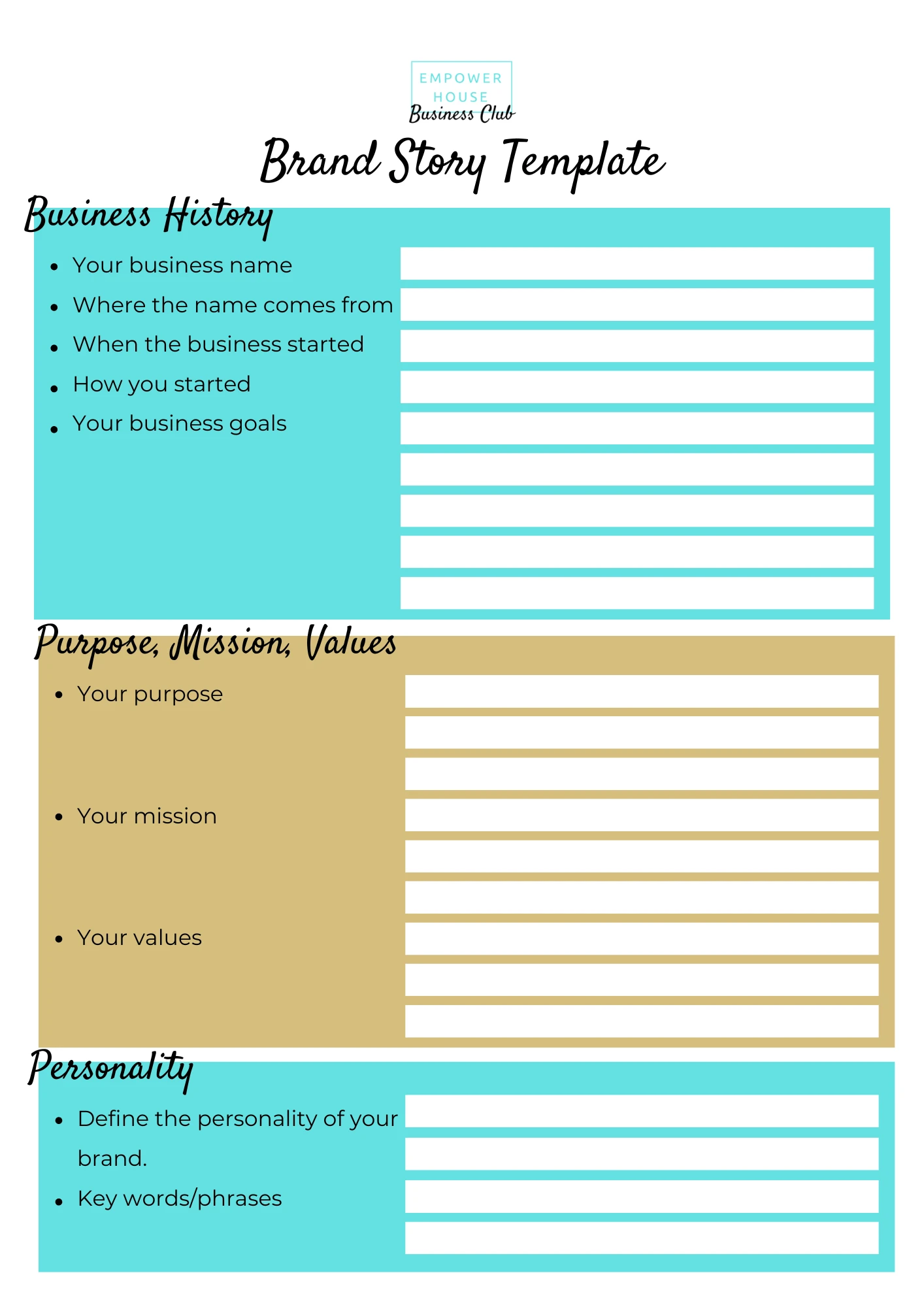 Create your brand story lesson poster
