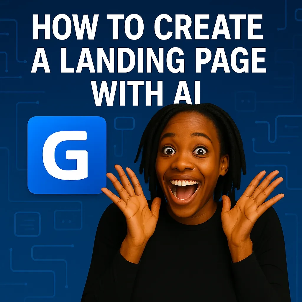 How To Create a Landing Page with AI lesson poster