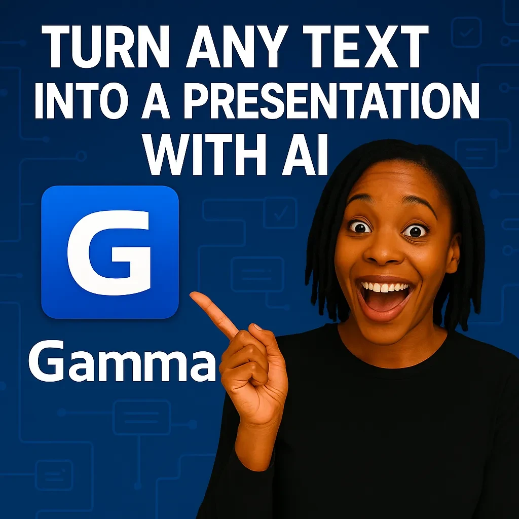 Turn Text into Stunning Presentations with AI lesson poster