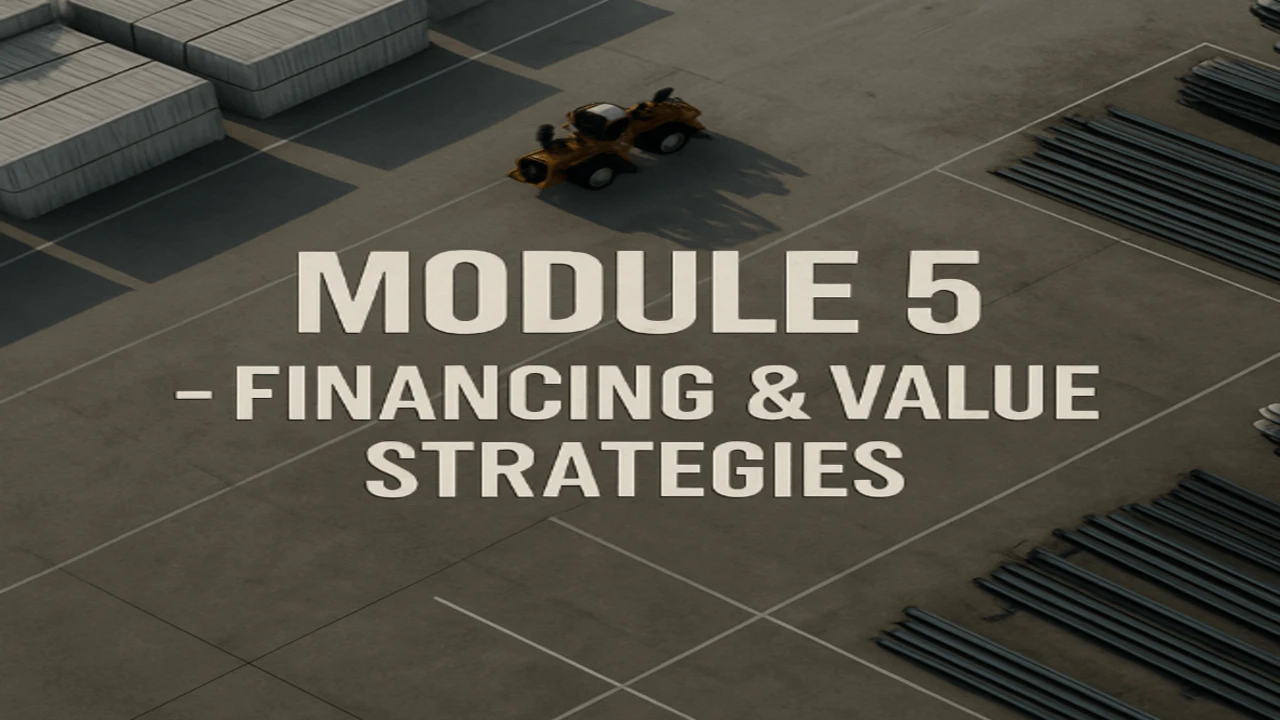 Module 5 - Financing & Value Strategies lesson poster