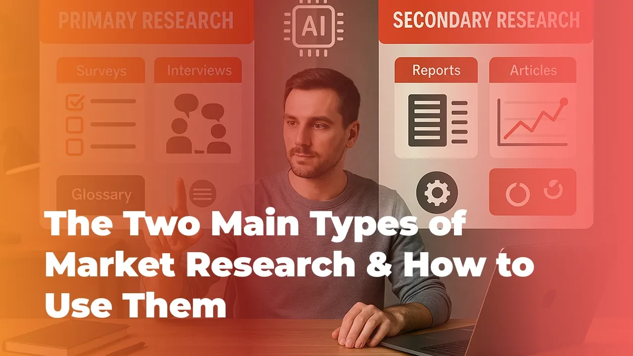 Module 3: Two Main Types of Market Research & How to Use Them lesson poster