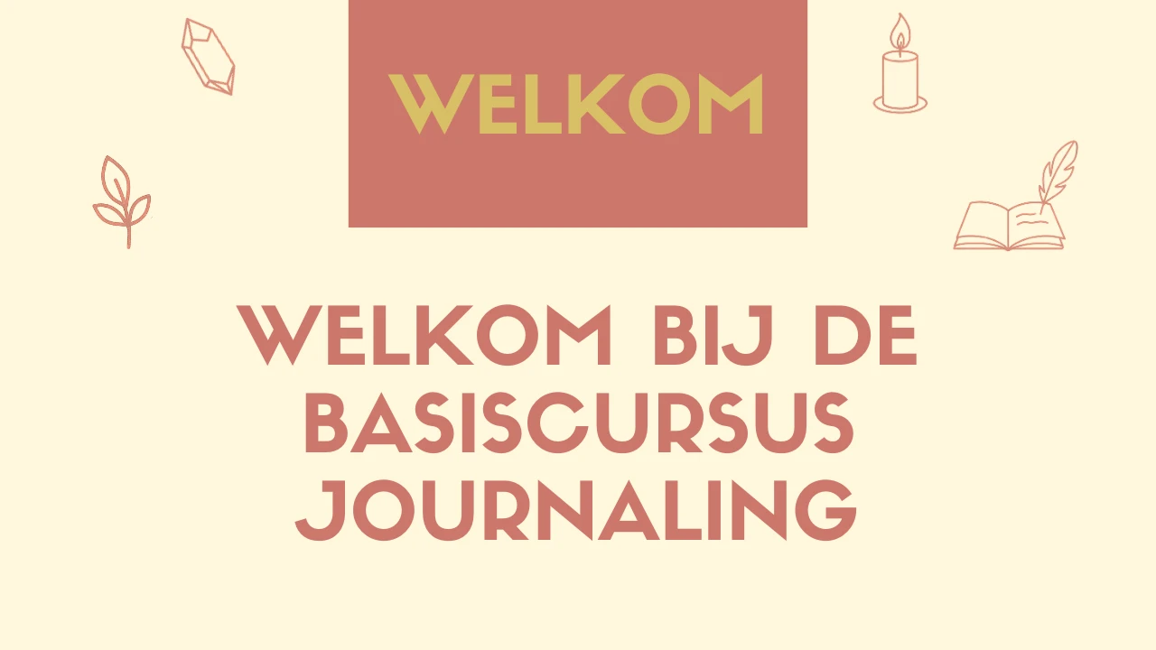 Welkom bij de basiscursus journaling lesson poster