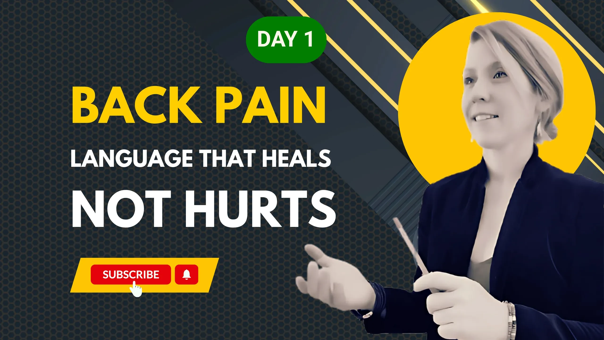 Day 1 - Back Pain Language the Heals not Harms lesson poster