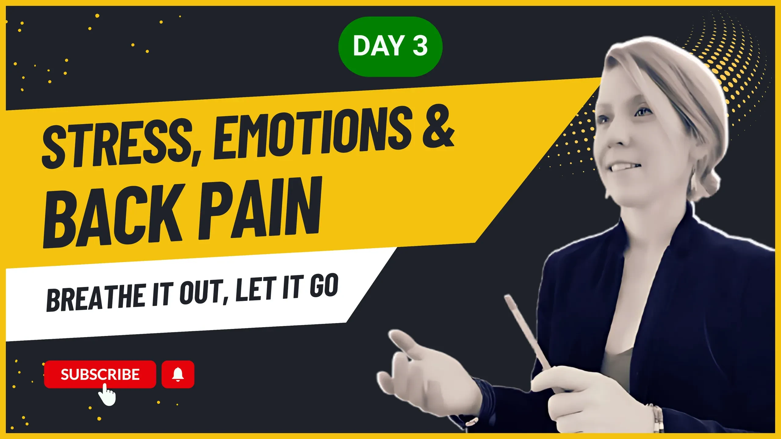 Day 3 - Stress, Emotions & Back Pain lesson poster