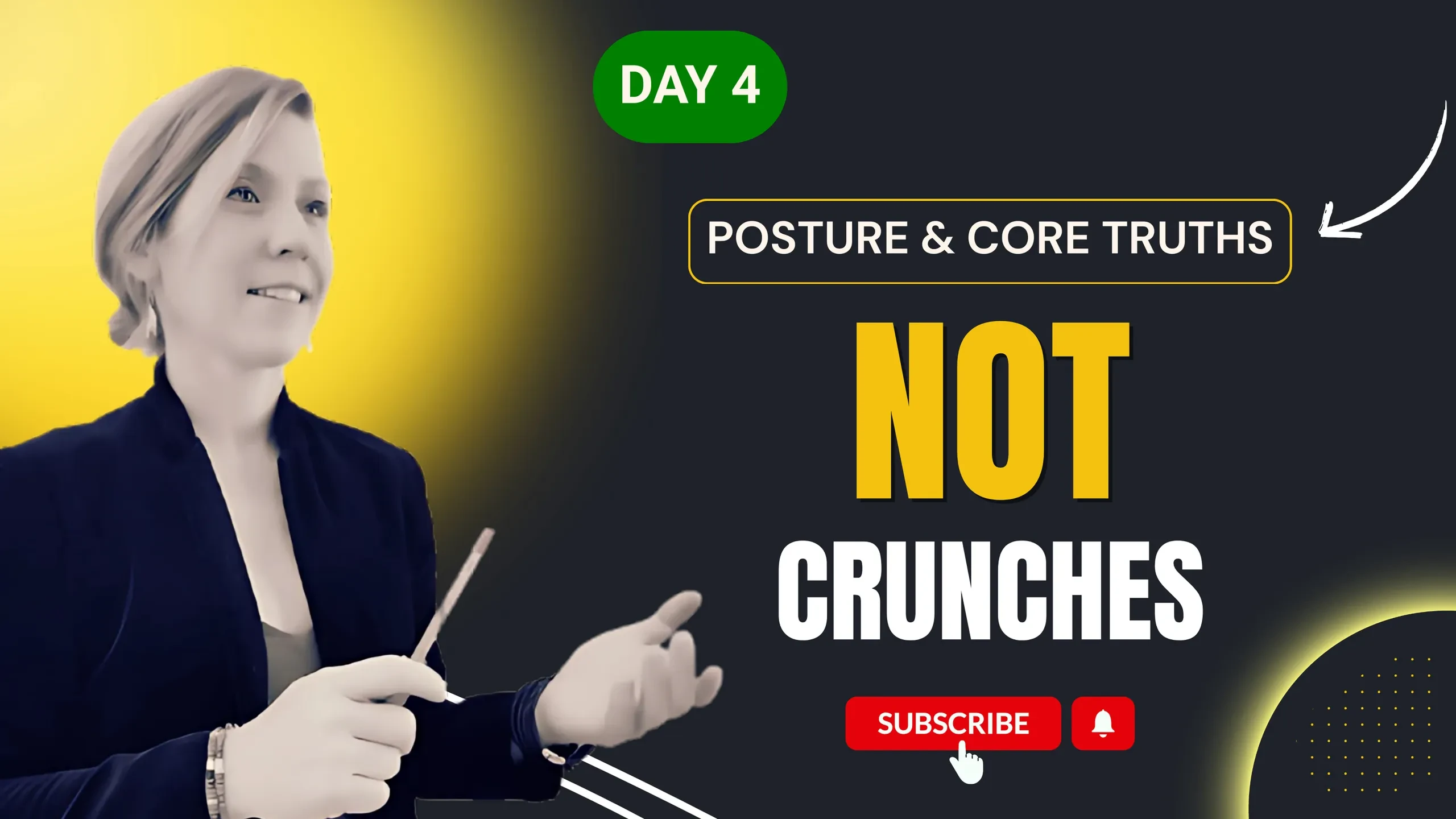 Day 4 - Posture and Core Truths, NOT Crunches lesson poster