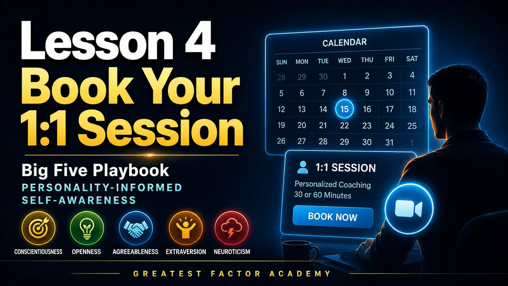 Lesson 4: Book Your 1:1 Session lesson poster