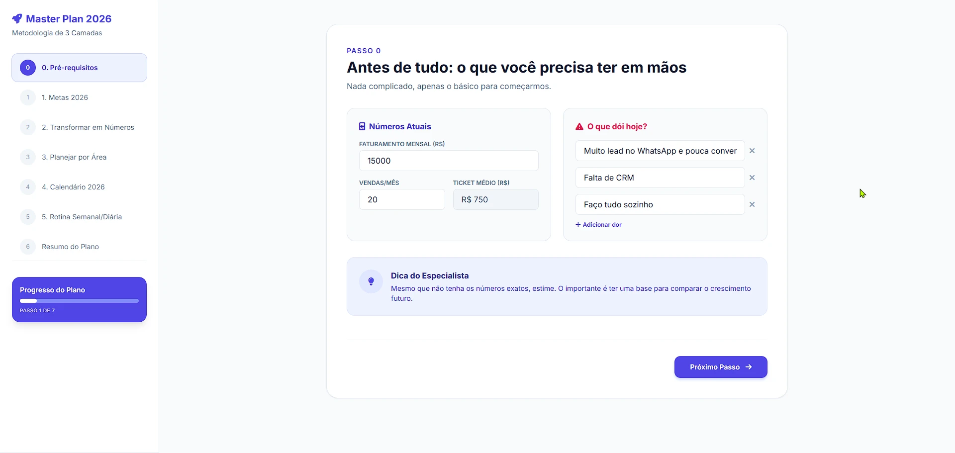 Site para o Planejamento lesson poster
