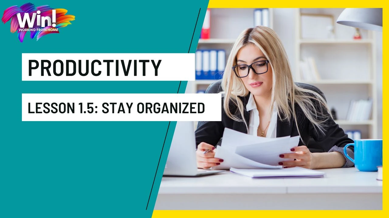 Lesson 1.5: Stay Organized lesson poster