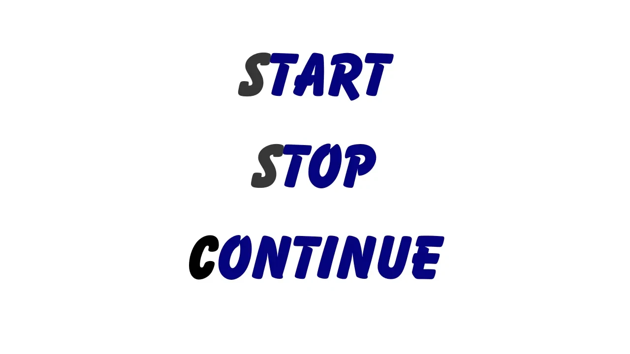Step 4 - Start Stop Continue lesson poster