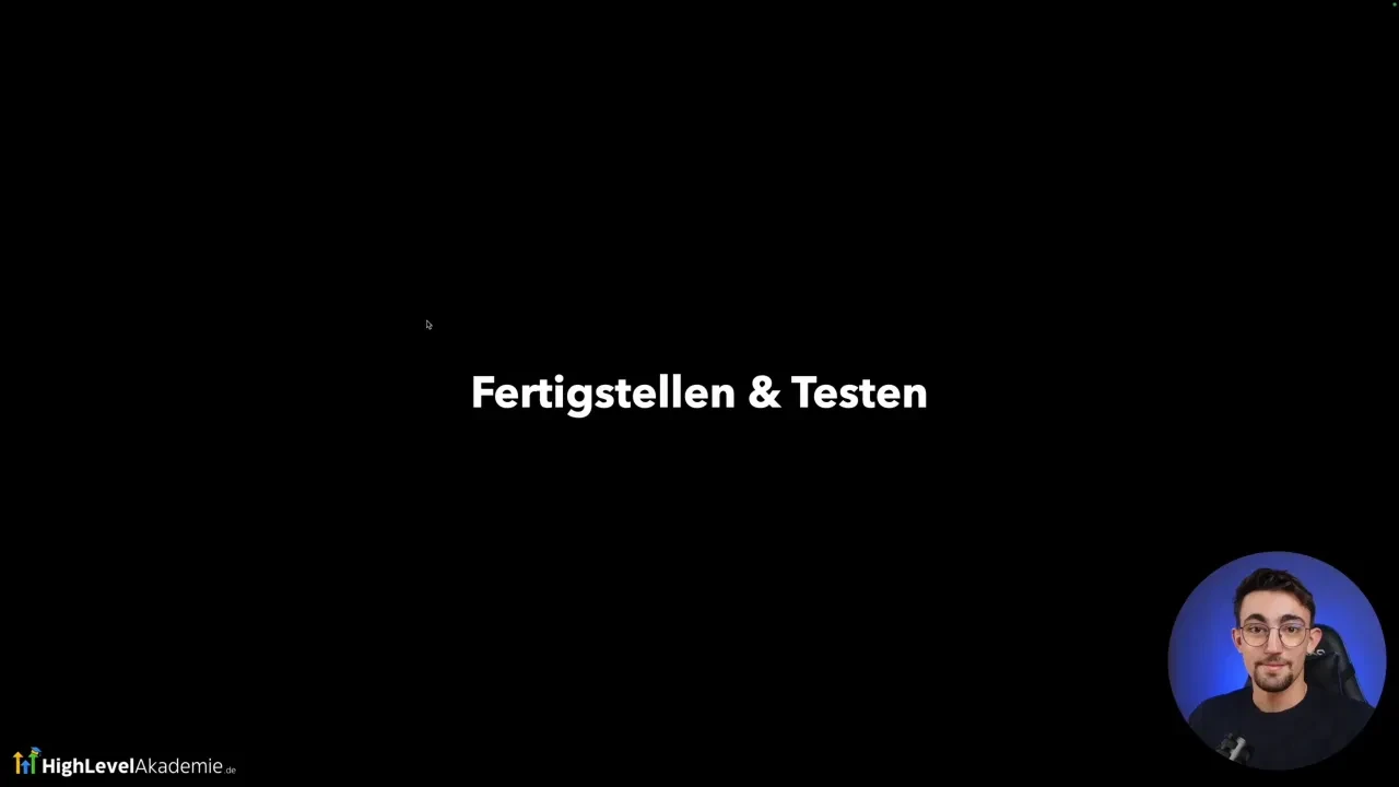 7. Fertigstellen & Testen lesson poster