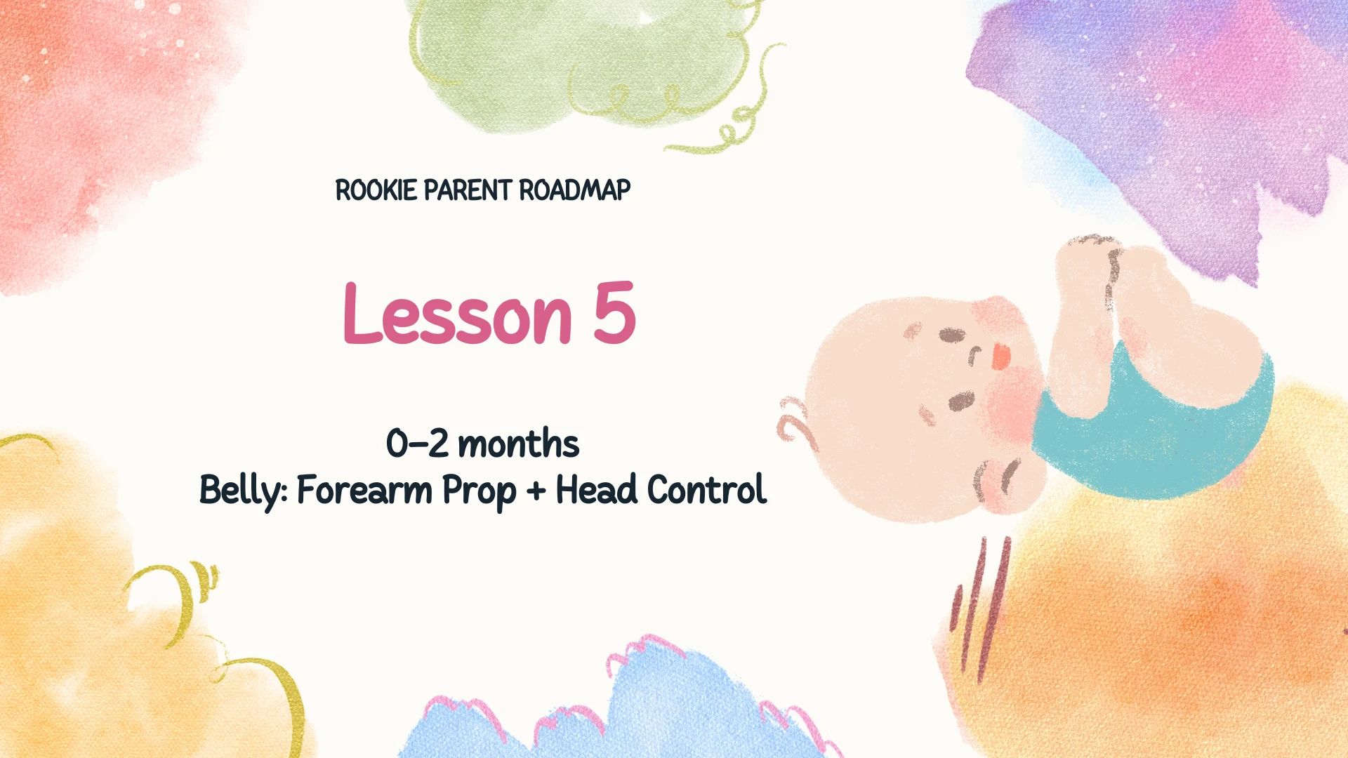 Lesson 5 (2–4 months) – Belly: Forearm Prop + Head Control lesson poster