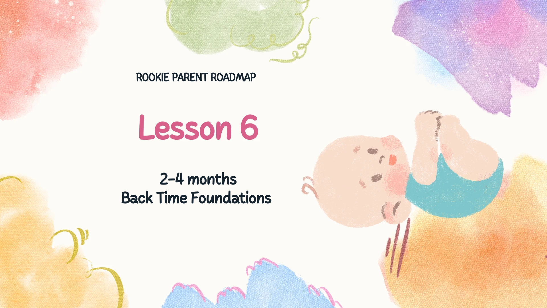 Lesson 6 (2–4 months) – Back: Hands to Midline + Rolling Setups lesson poster