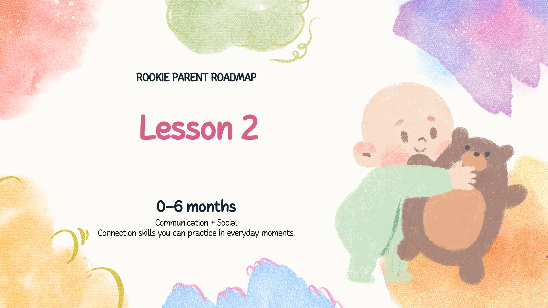 Lesson 2: Communication + Social Skills (how babies “talk”) lesson poster