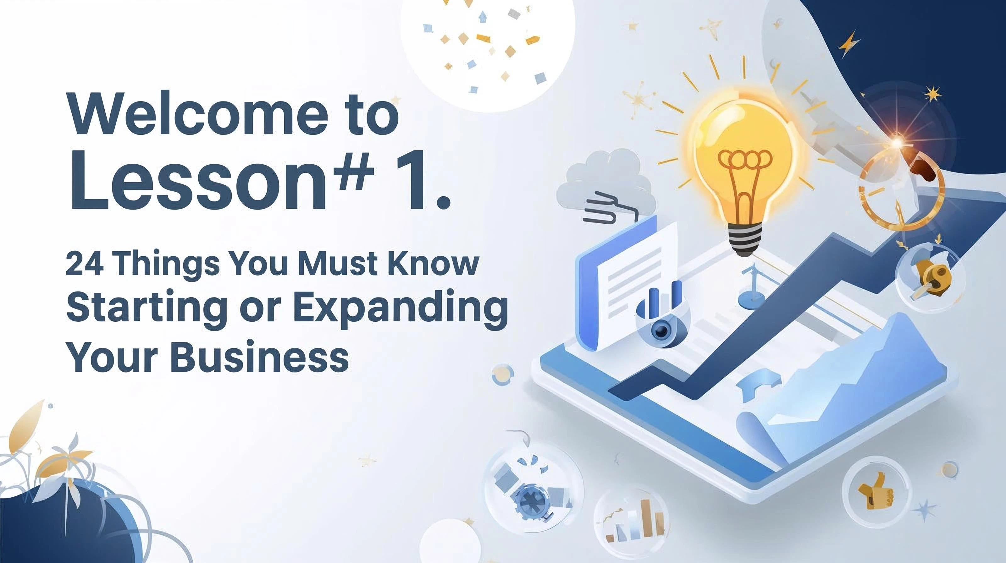 24 things you must know when starting new or expanding an existing business lesson poster