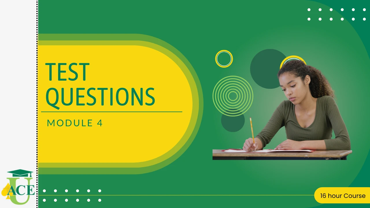 Test Questions Module 4 lesson poster