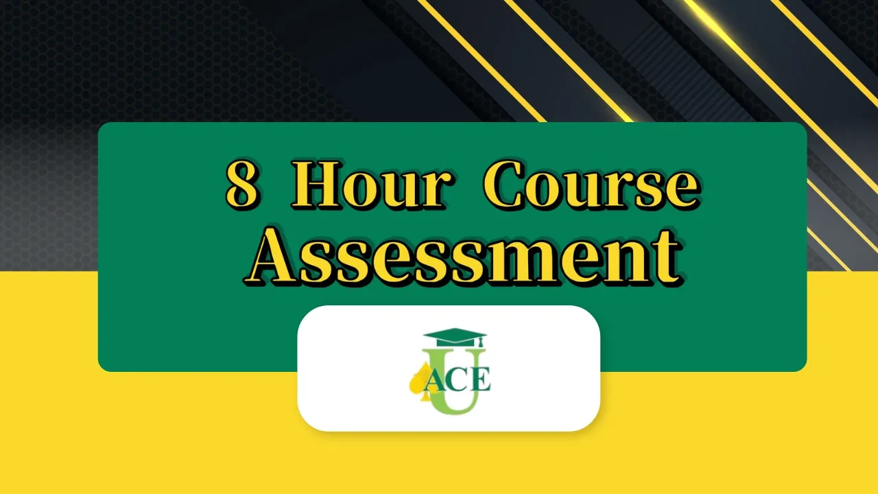 8 Hours Course Assessment lesson poster