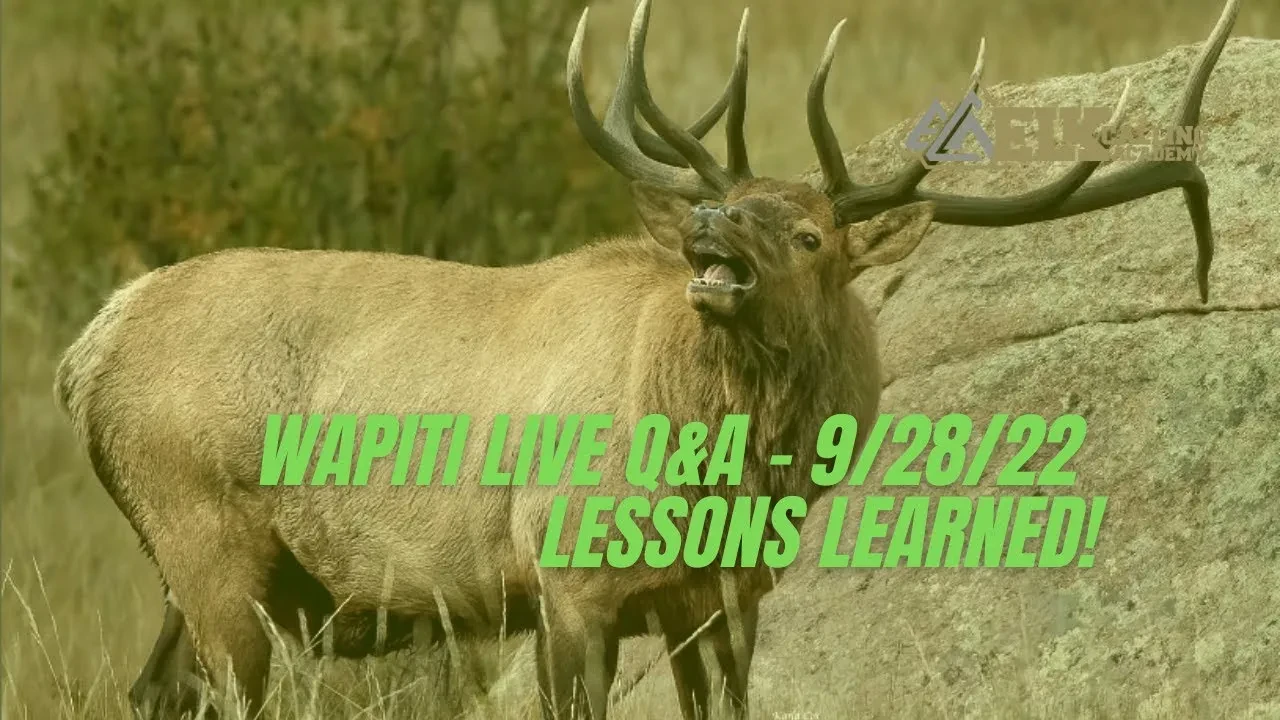 REPLAY - Wapiti Live Q&A - 9/28/2022 - Lessons Learned! lesson poster