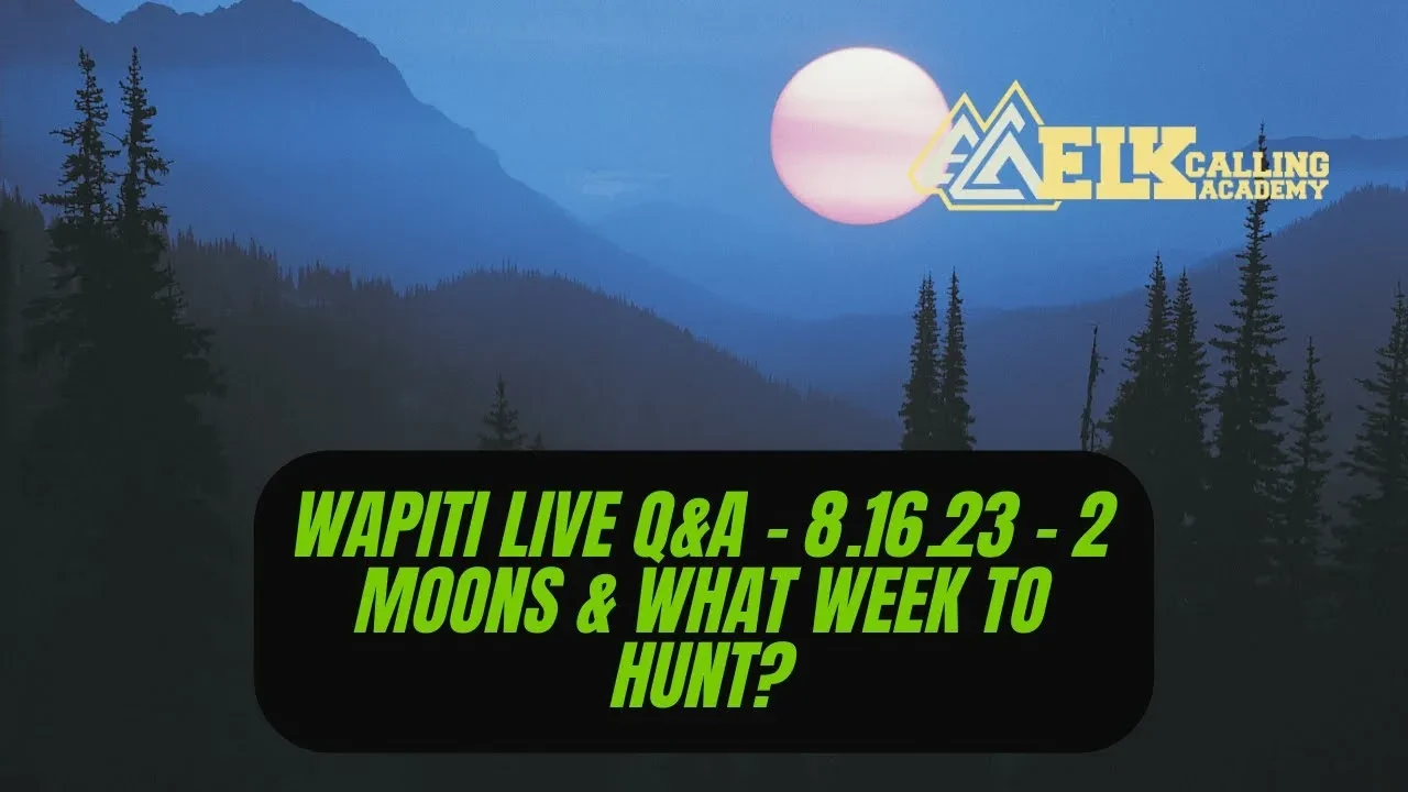 REPLAY - Wapiti Live Q&A - 8.16.23 - 2 Moons & What Week to Hunt lesson poster