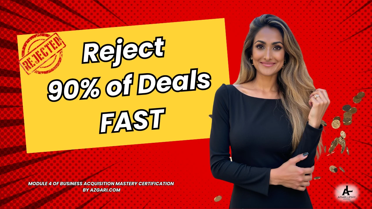 Module 4 — The 10-Min Deal Screen Eliminate 90% of bad deals instantly using our 10-point filter. lesson poster