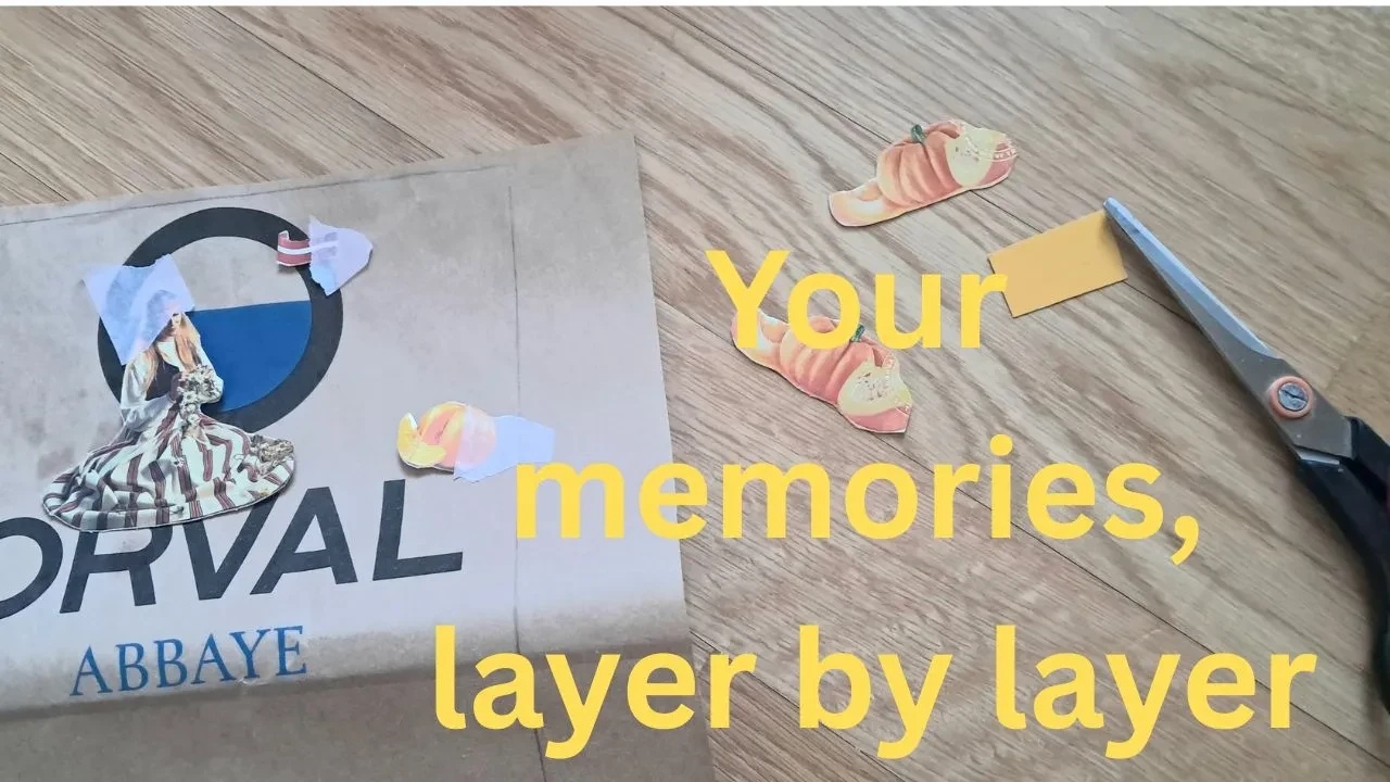 Lesson 4. Bringing the Pages to Life. How to layer chosen images — collage art lesson poster