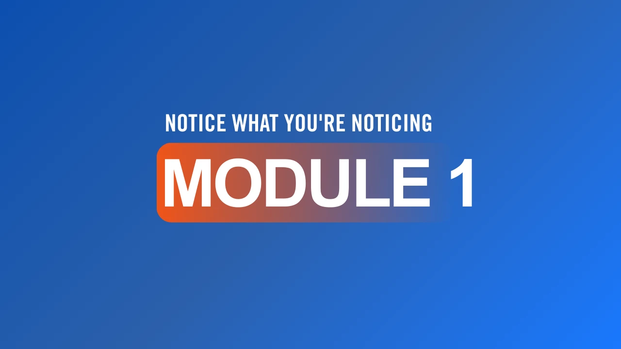 MODULE 1: NOTICE WHAT YOU'RE NOTICING lesson poster