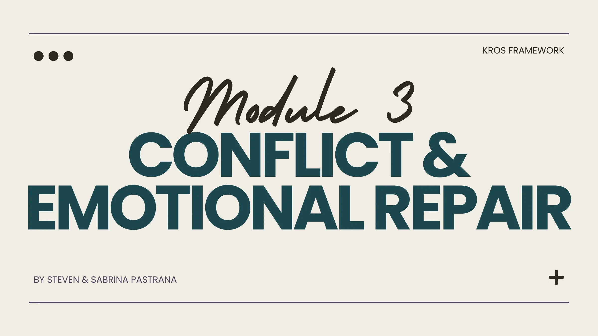 Module 3: Conflict Resolution & Emotional Repair lesson poster