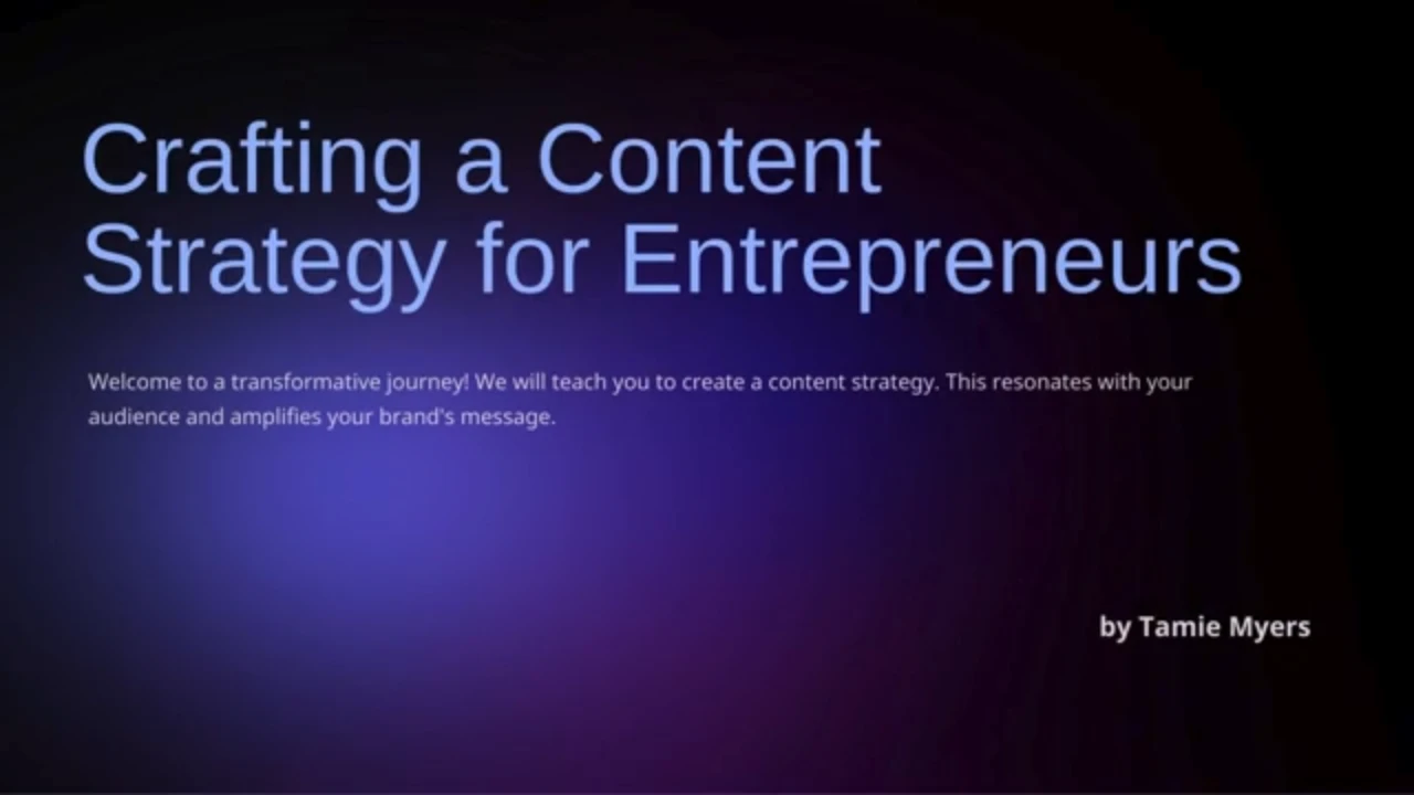 Module 6: Crafting a Content Strategy for Entrepreneurs 📝📢 lesson poster