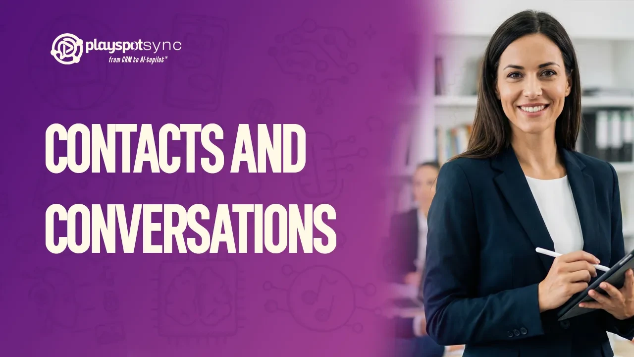 Contacts and Conversations / Contactos y Conversaciones lesson poster