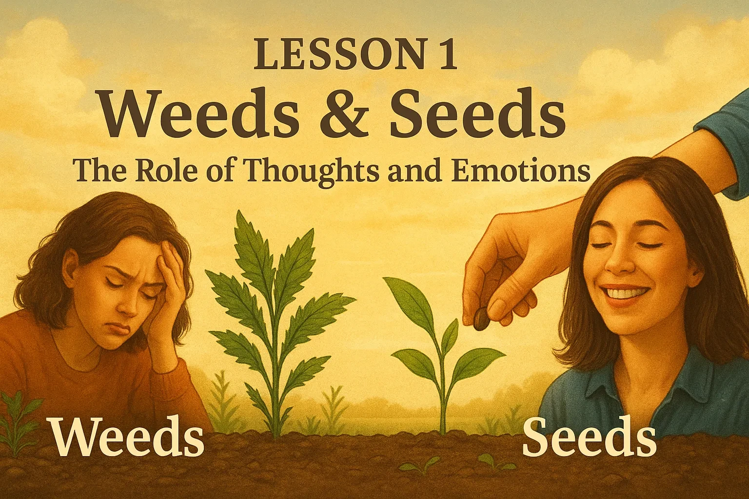 Lesson 1: Weeds & Seeds - The Role of Thoughts and Emotions lesson poster