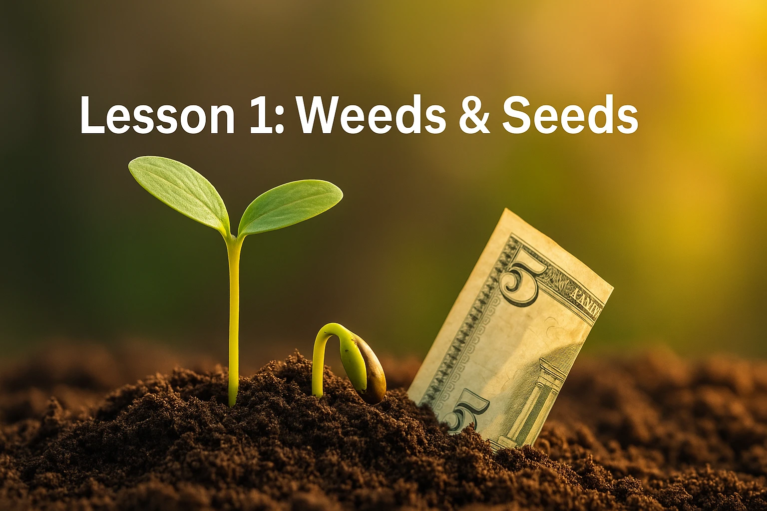 LESSON 1: Identifying the Weeds and Seeds Blocking Your Financial Growth lesson poster
