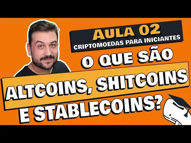 O que são Altcoins, Stablecoins e Shitcoins lesson poster