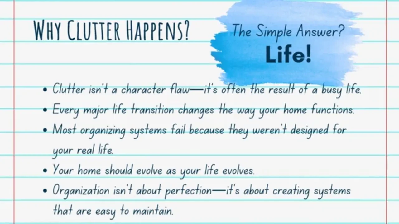 Why does clutter happen? lesson poster