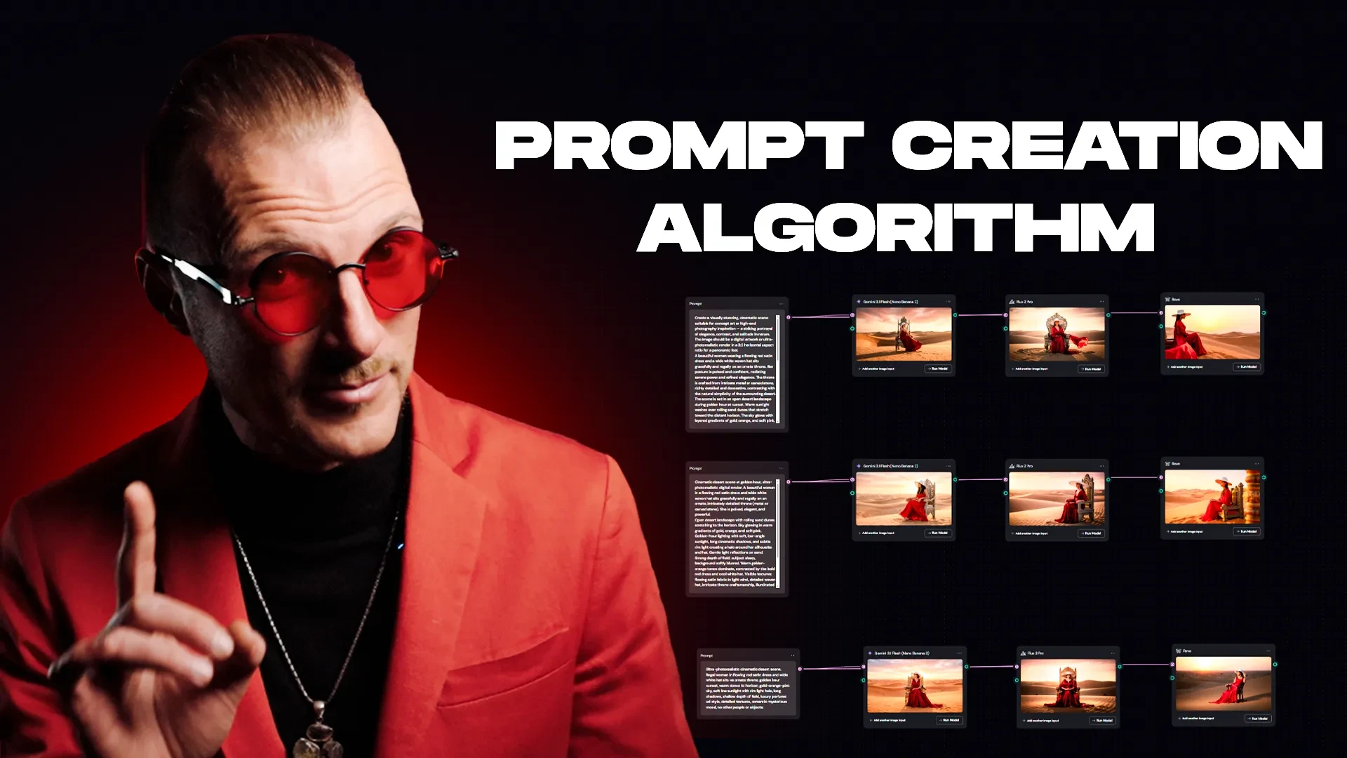 Prompt Engineering algorithm: Step-by-Step Workflow lesson poster