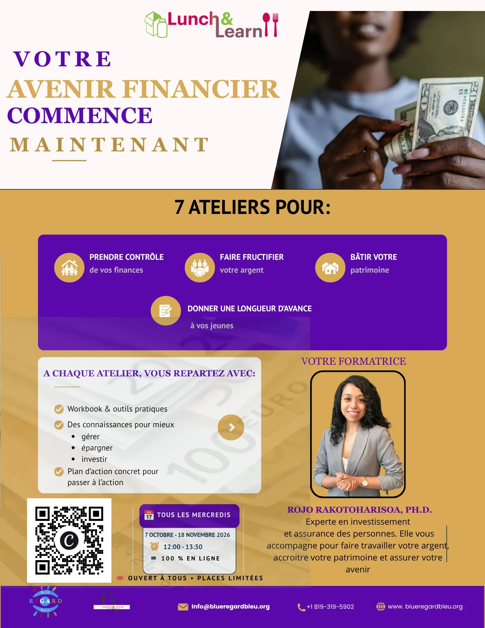 Votre Avenir Financier commence Maintenant: Lunch & Learn lesson poster