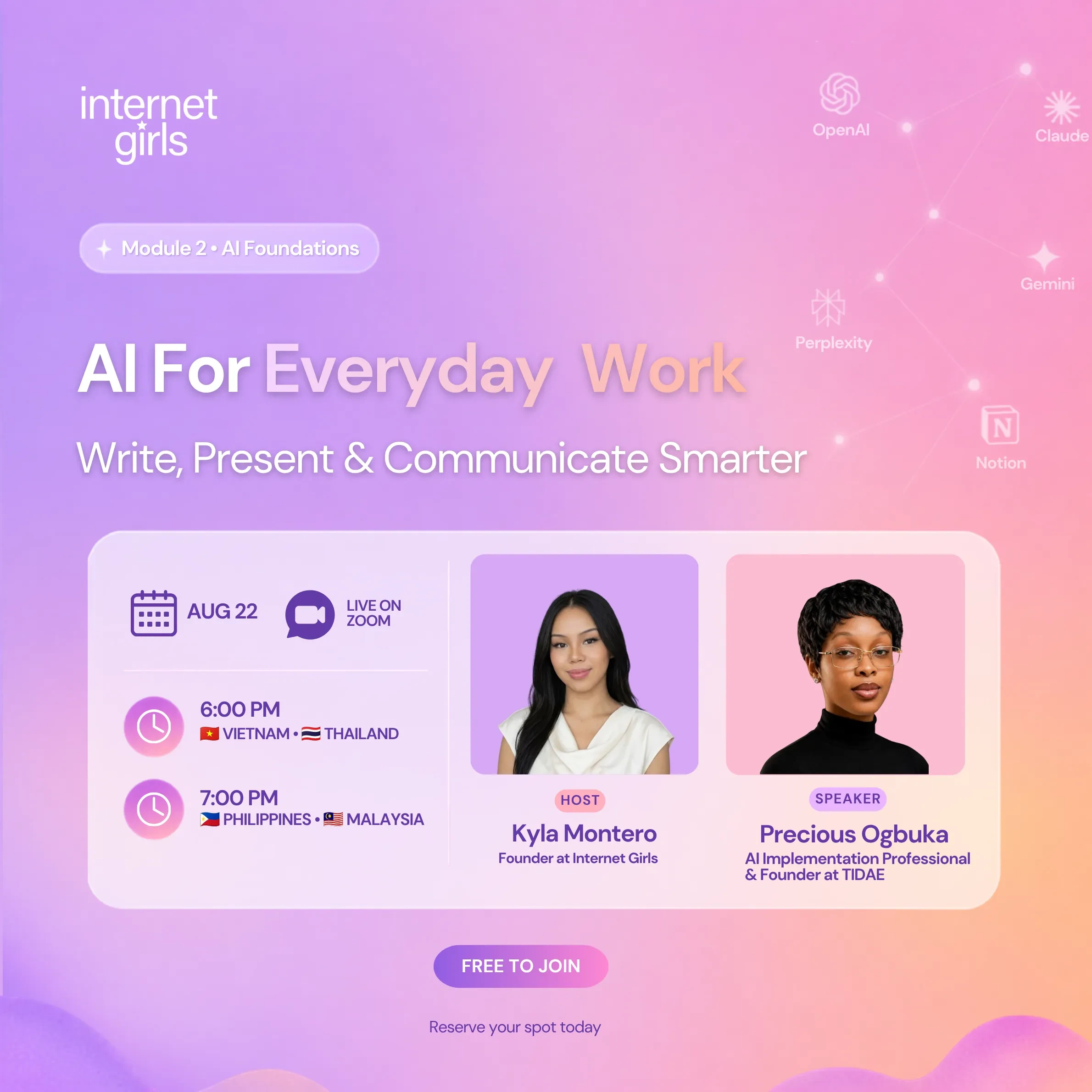Module 2: AI For Everyday Work lesson poster