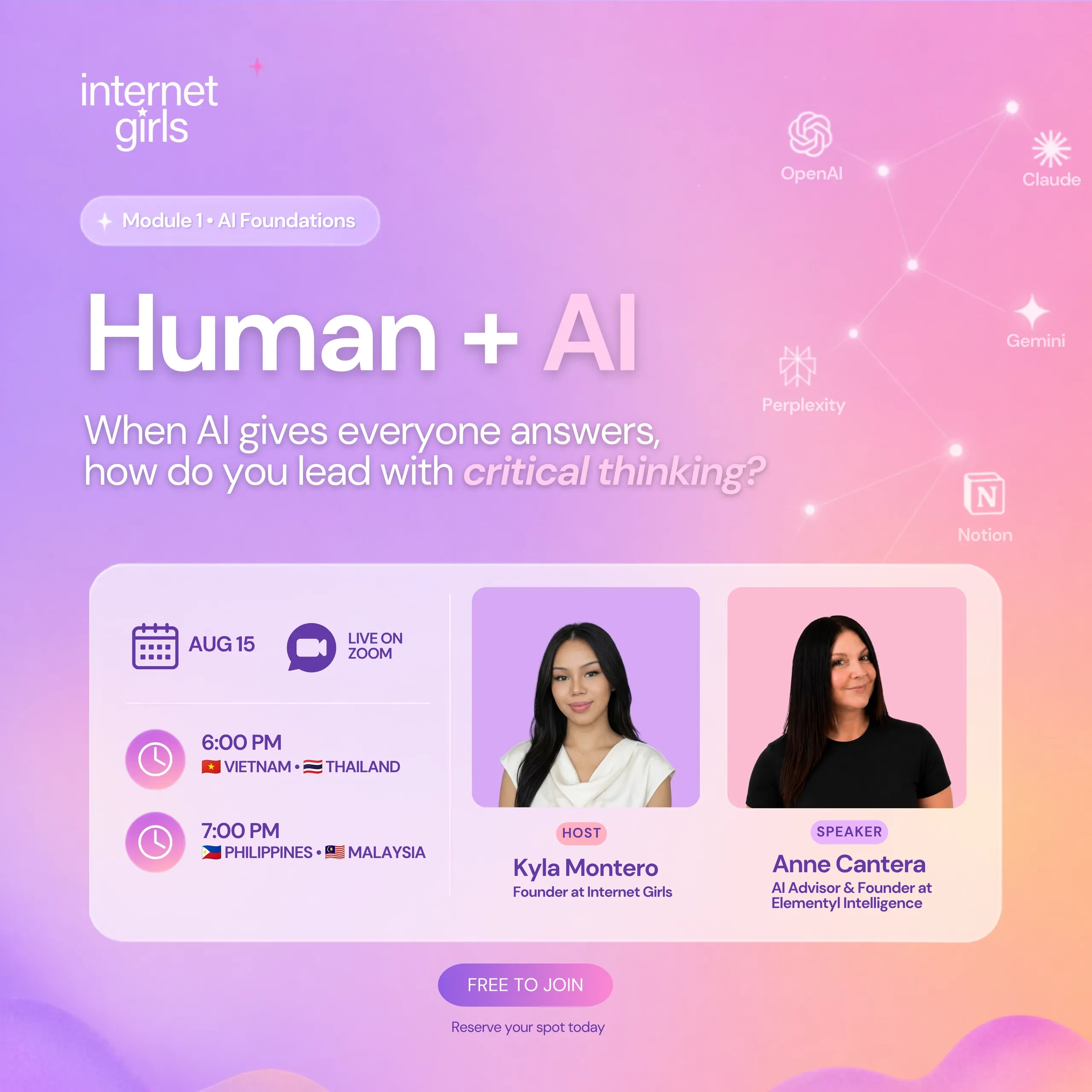 Module 1: Human + AI lesson poster