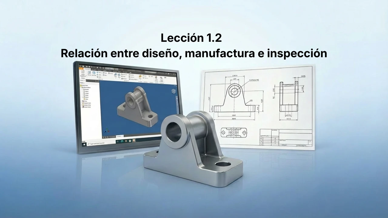 Lección 1.2 Relación entre diseño, manufactura e inspección lesson poster