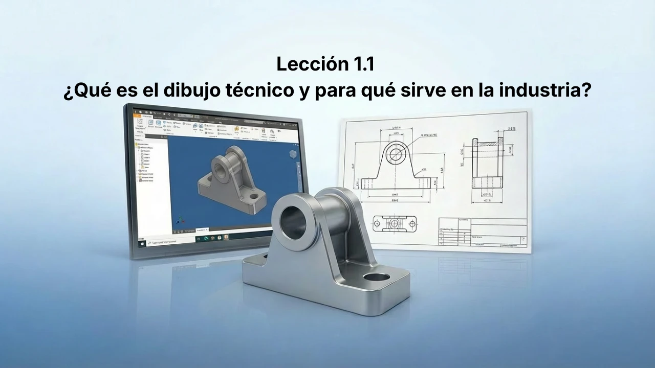 Lección 1.1 ¿Qué es el dibujo técnico y para qué sirve en la industria? lesson poster