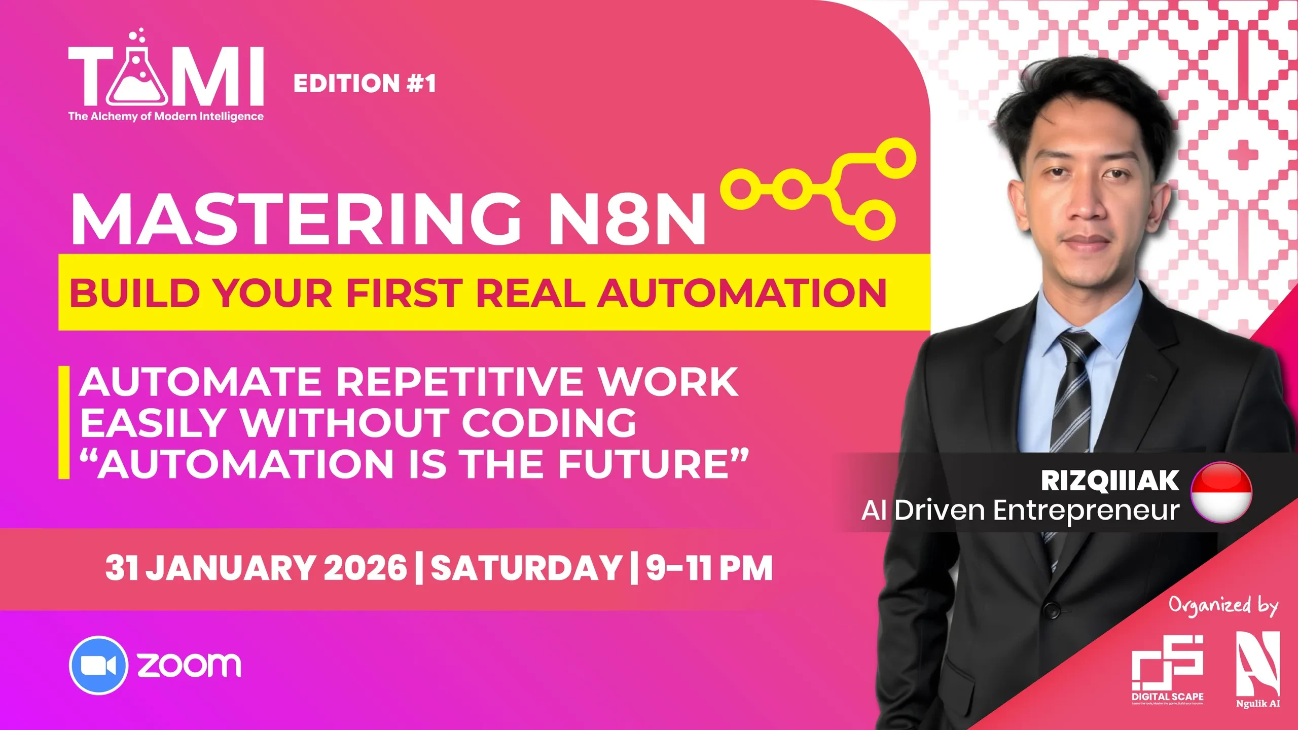 #1 - MASTERING N8N AND BUILD YOUR FIRST REAL AUTOMATION lesson poster