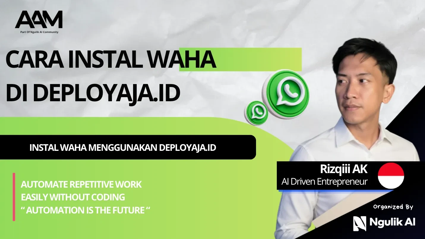 CARA INSTAL WAHA MENGGUNAKAN DEPLOYAJA.ID lesson poster