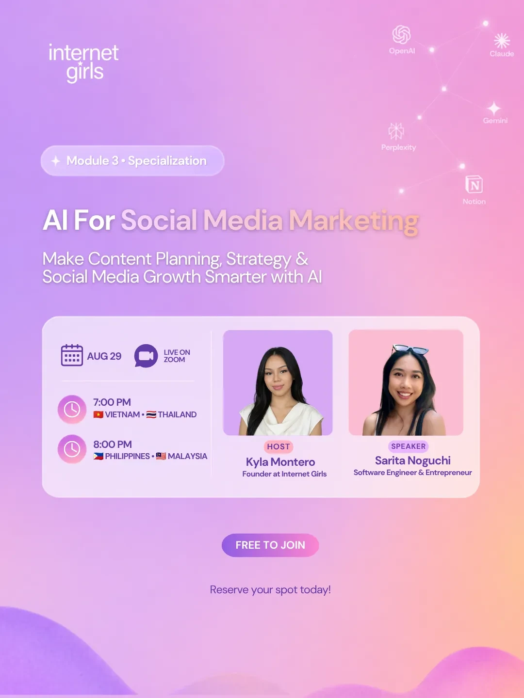 Module 3: AI For Social Media Marketing lesson poster