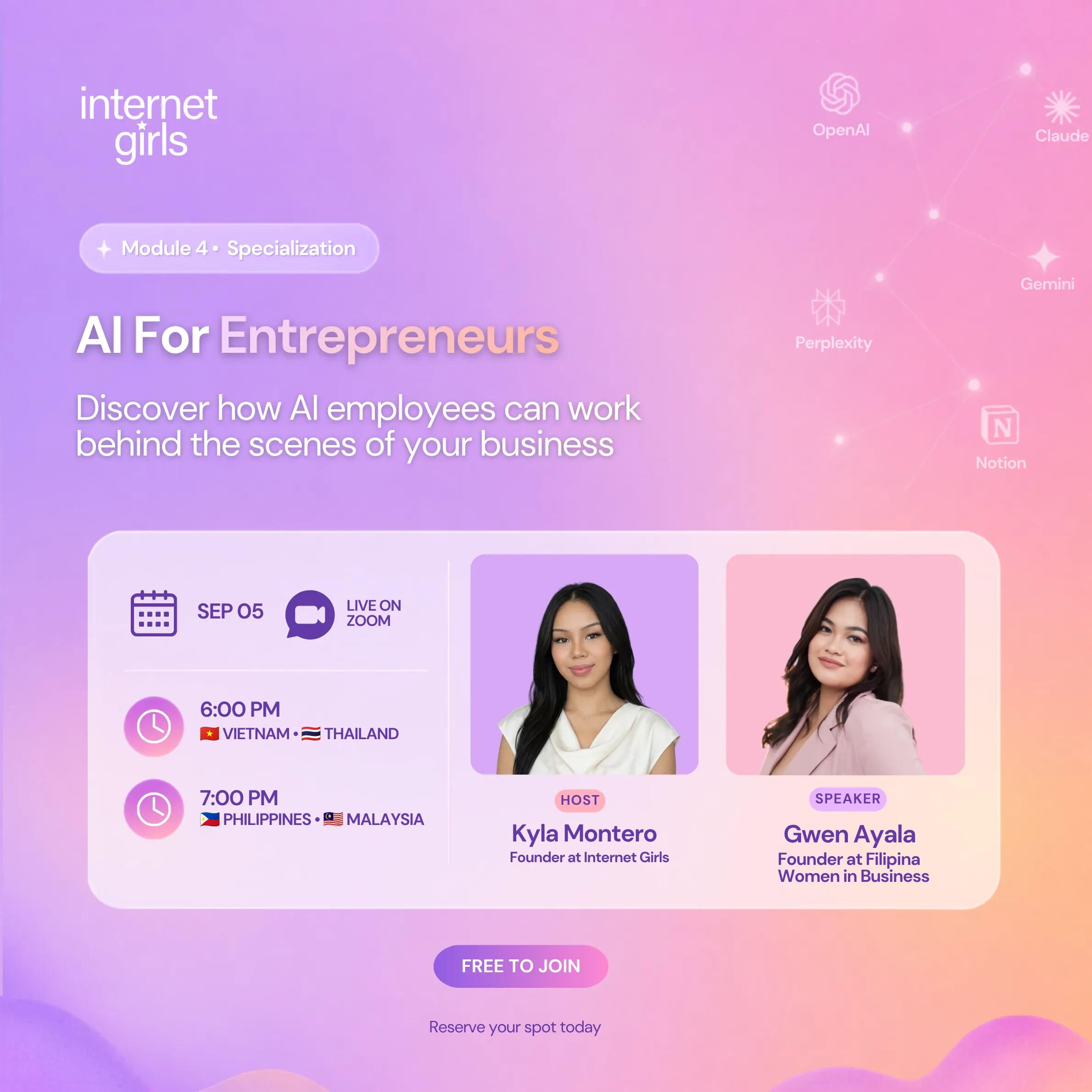 Module 4: AI For Entrepreneurs lesson poster