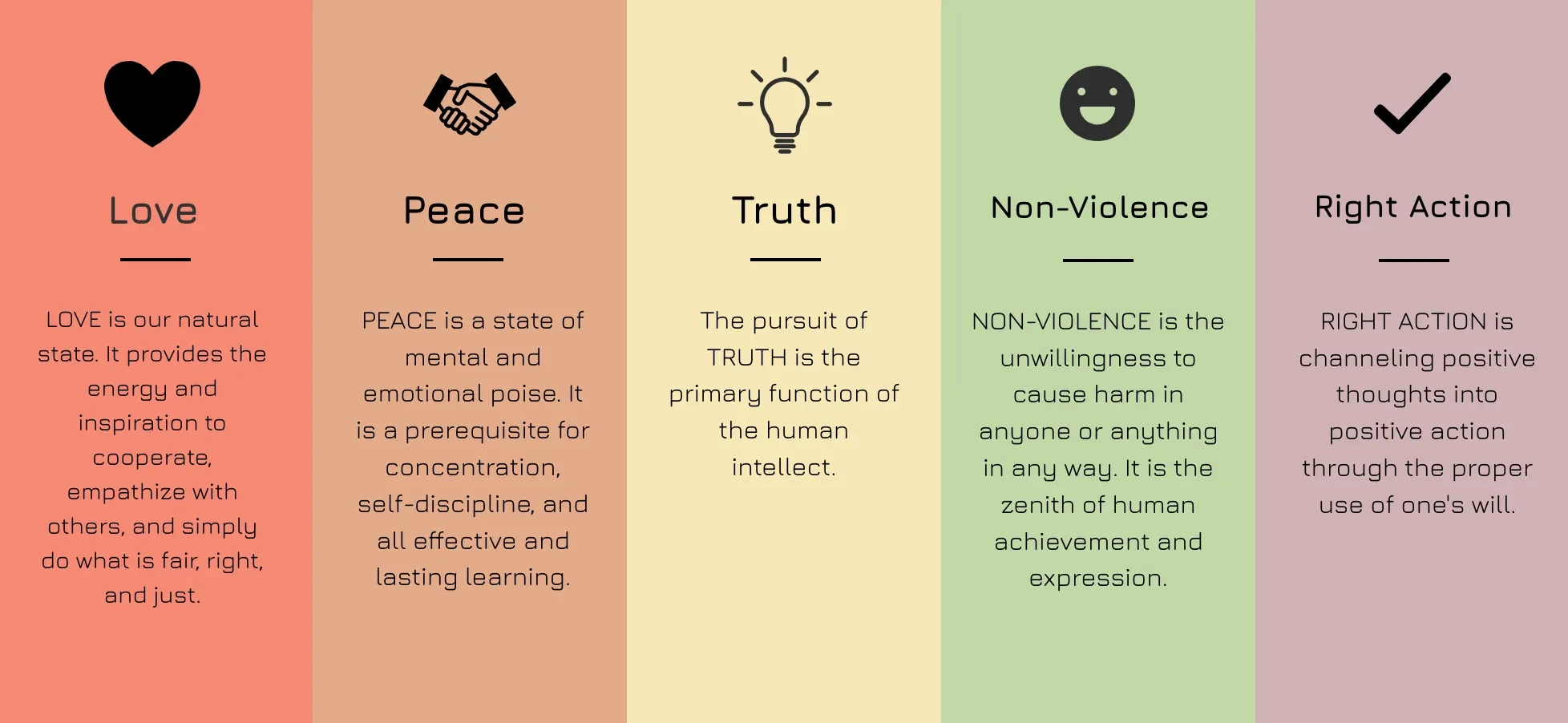 What Are The 5 Human Values lesson poster