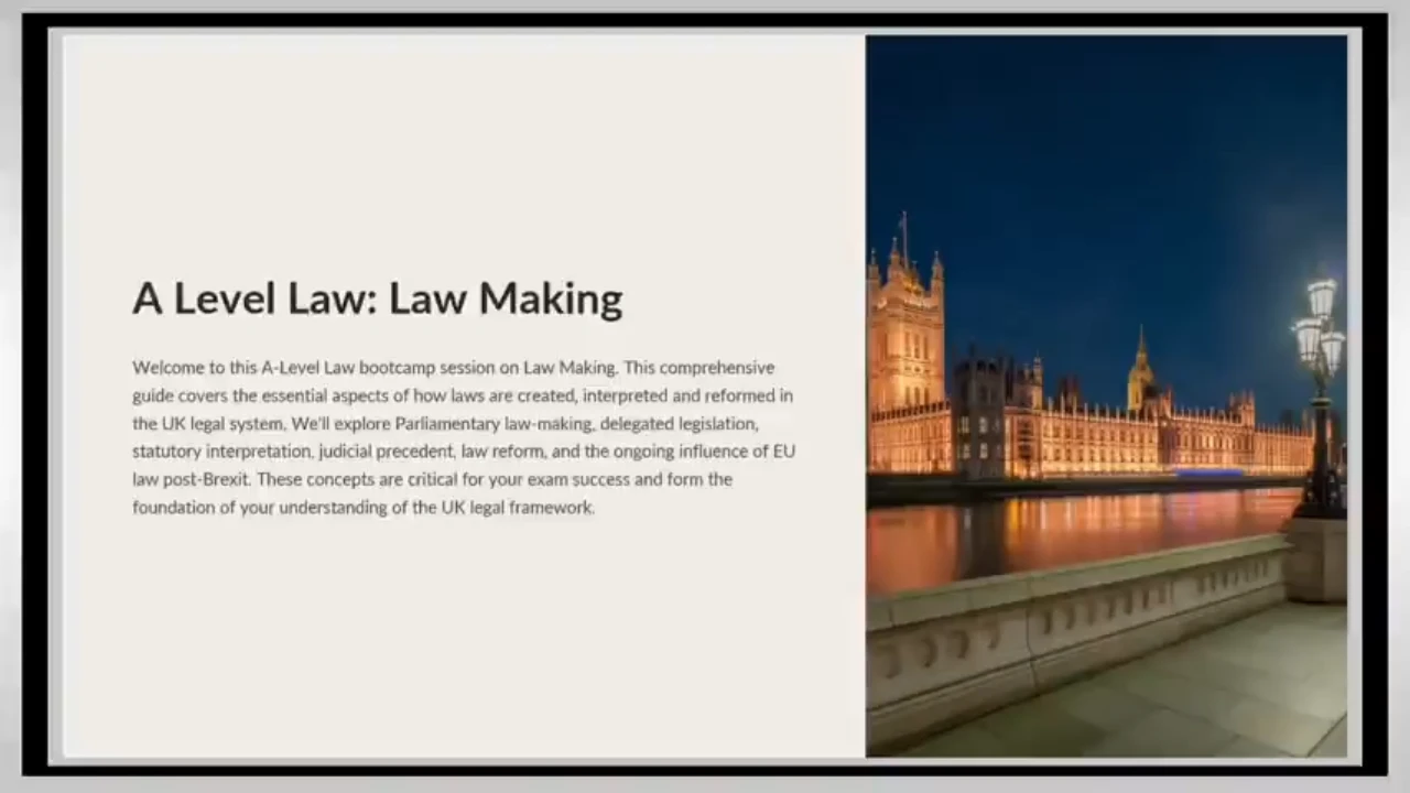 Parliamentary Sovereignty lesson poster