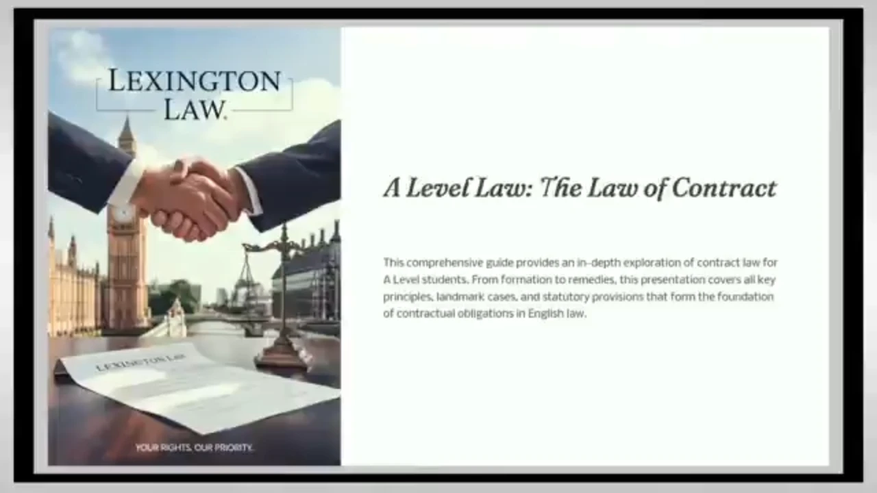 Rules and Theory of Contract Law lesson poster