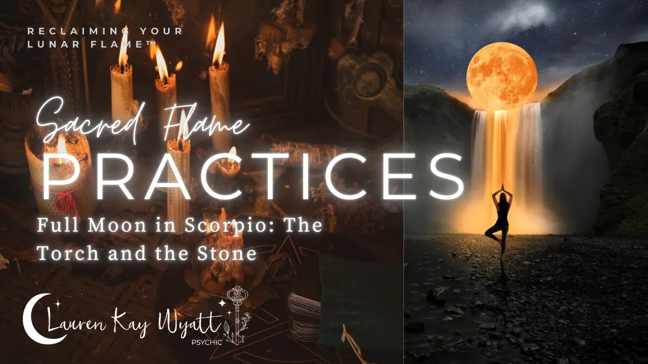 Scorpio Full Moon: The Torch and the Stone lesson poster