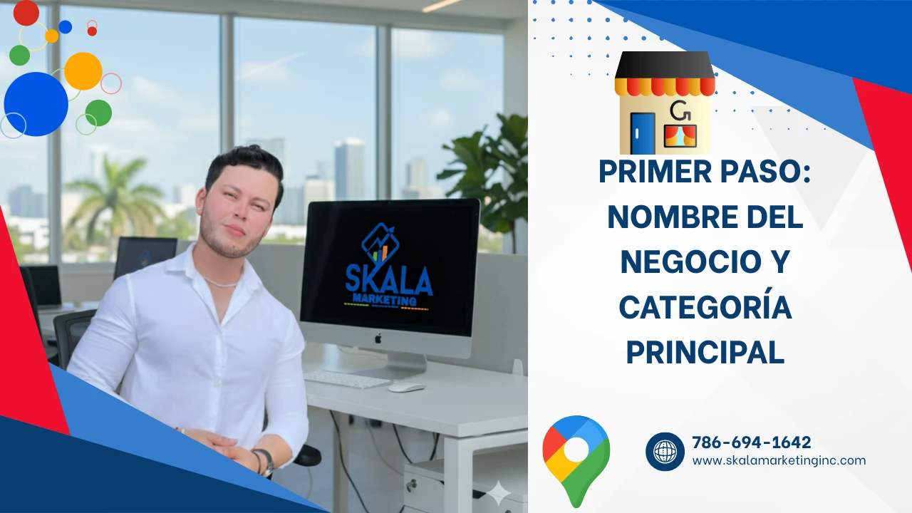 Primer paso: Nombre del negocio y categoría principal lesson poster